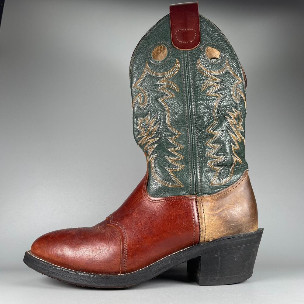 Double-H Boots Men 9 D Brown Toe Oil Resistant Leather Western Work Cowboy Boots